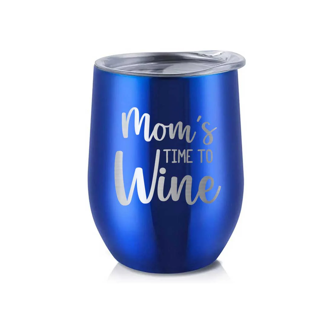 Designer Steel Travel Coffee Flask Mug With Lid Gift for Mothers Day Gifts - Mom's Time To Wine - Image 7