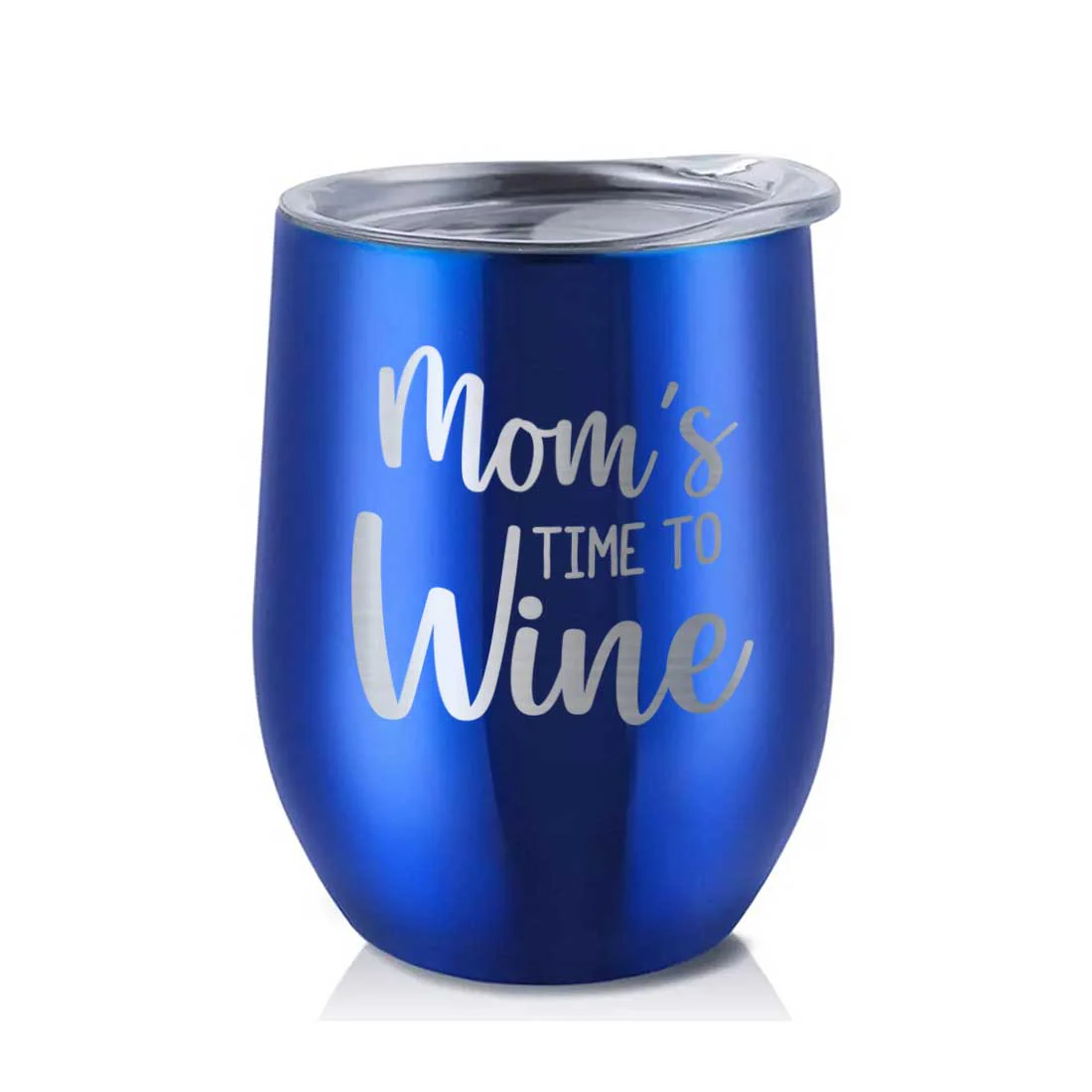 Designer Steel Travel Coffee Flask Mug With Lid Gift for Mothers Day Gifts - Mom's Time To Wine - Image 9