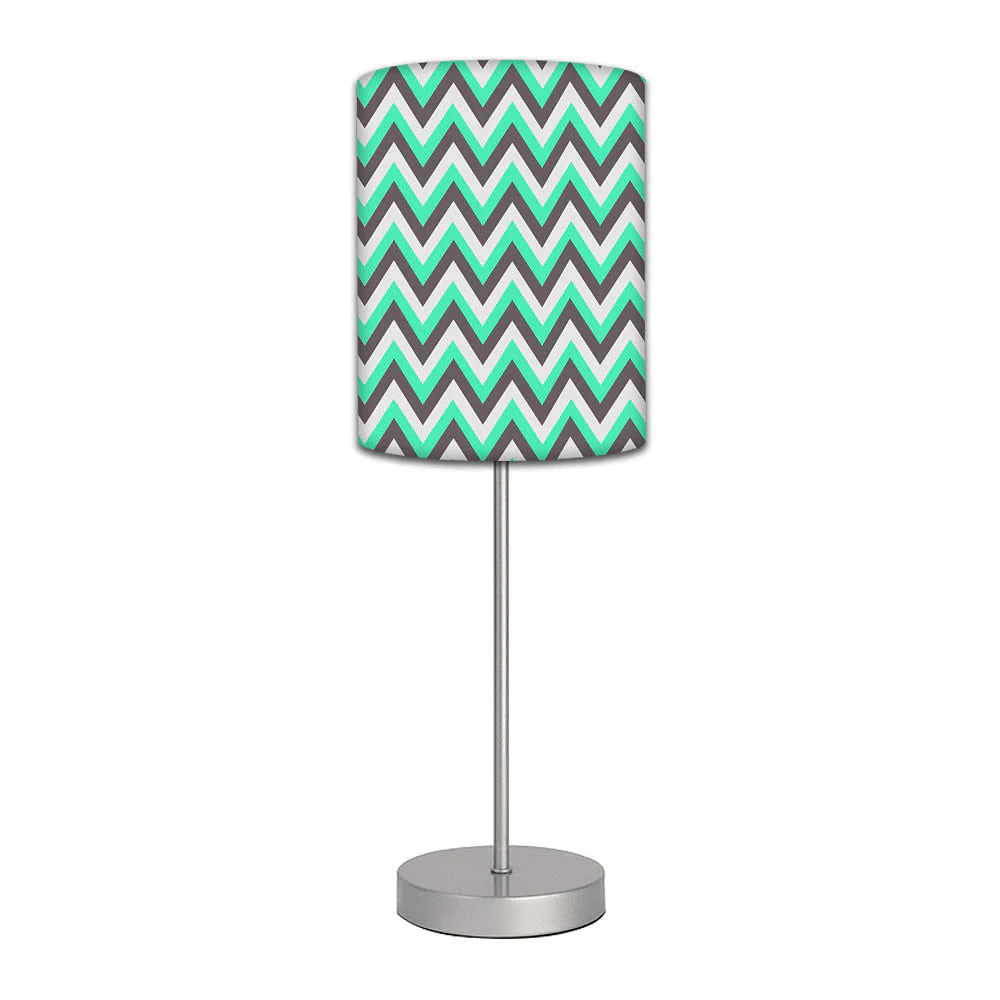 Stainless Steel Table Lamp For Living Room Bedroom -   Mint & Grey Chevron