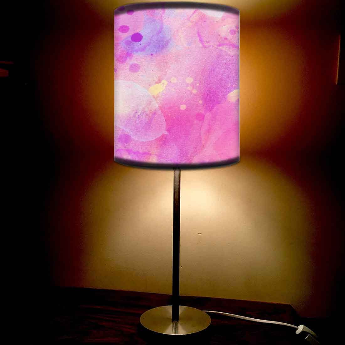 Stainless Steel Table Lamp For Living Room Bedroom - Watercolors Paint Mix Pink Shades