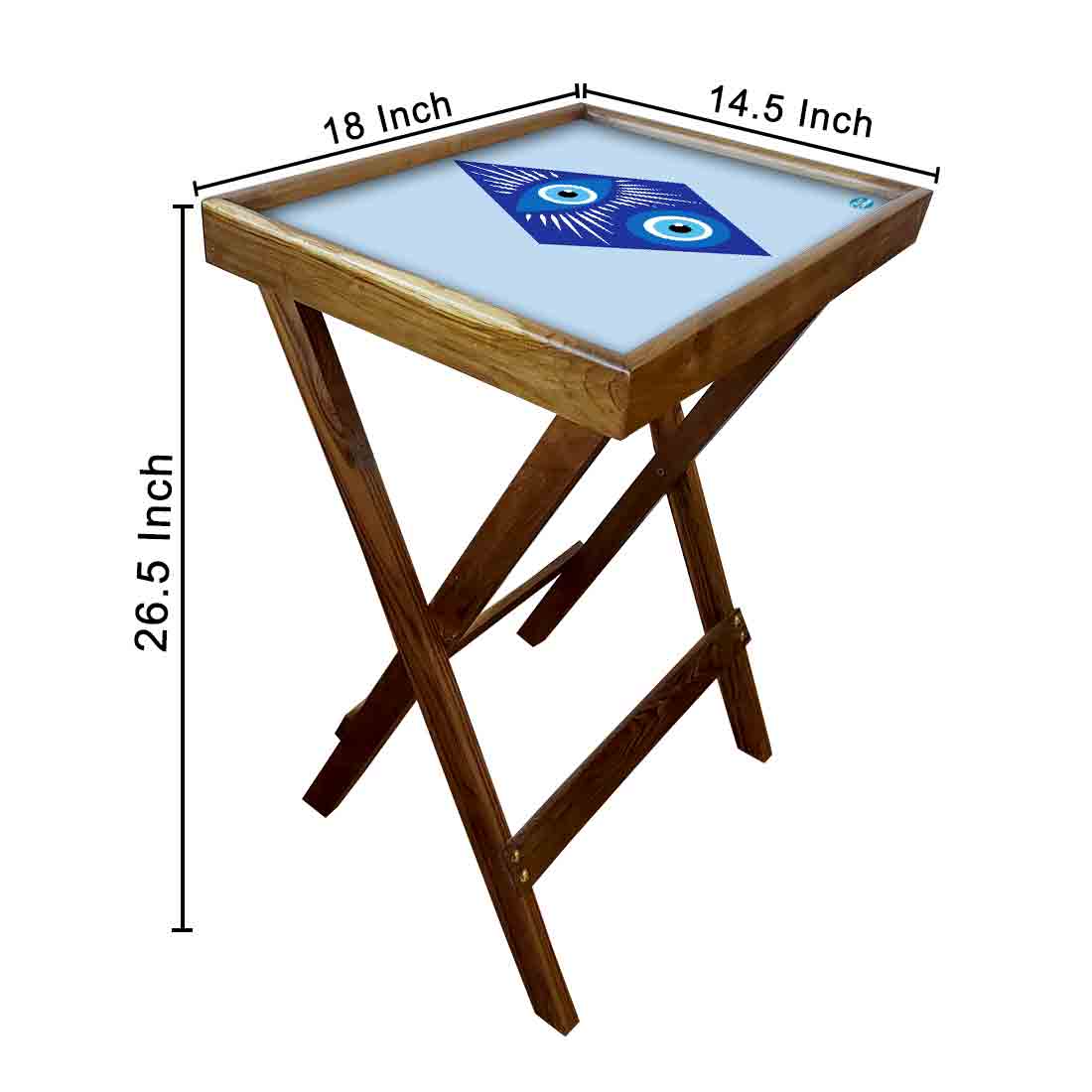 Wooden TV Trays for Eating Snacks Serving Folding End Table - Evil Eye Protector - Image 23