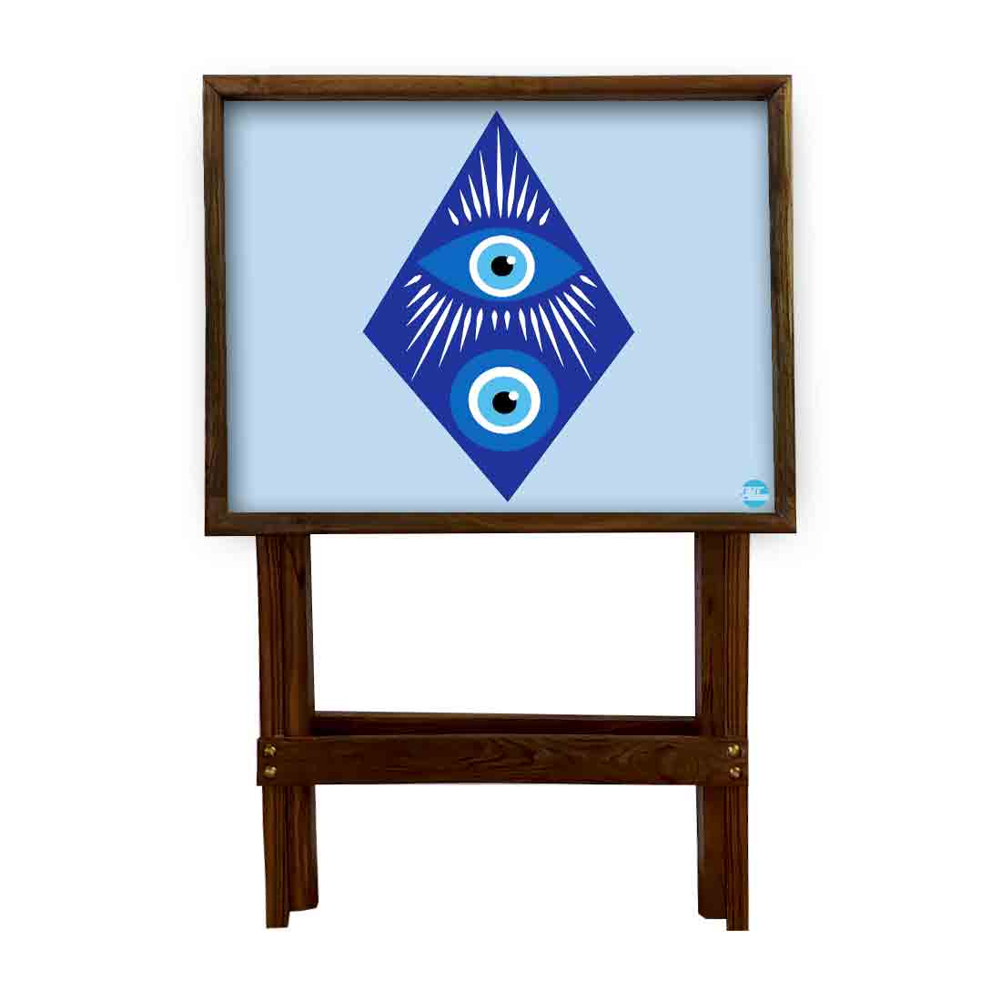 Wooden TV Trays for Eating Snacks Serving Folding End Table - Evil Eye Protector - Image 7