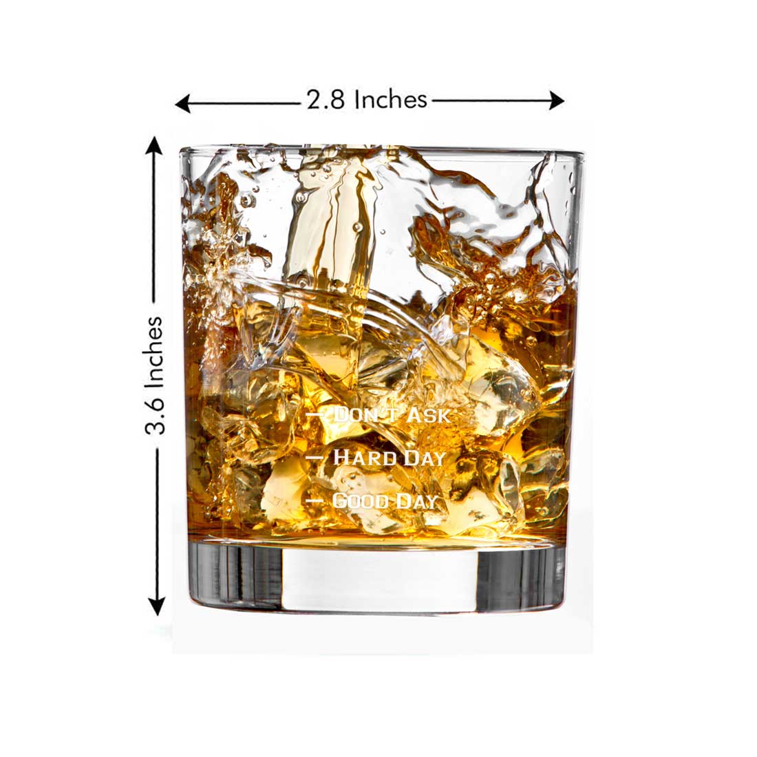 Whiskey Glasses Liquor Glass-  Anniversary Birthday Gift Funny Gifts for Husband Bf - GOOD DAY HARD DAY - Image 10