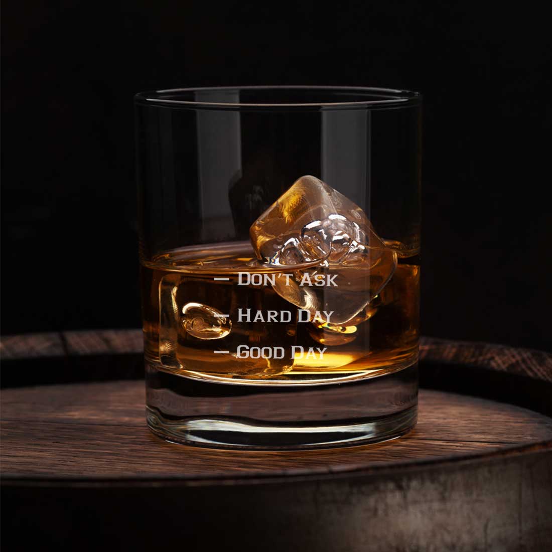 Whiskey Glasses Liquor Glass-  Anniversary Birthday Gift Funny Gifts for Husband Bf - GOOD DAY HARD DAY - Image 3
