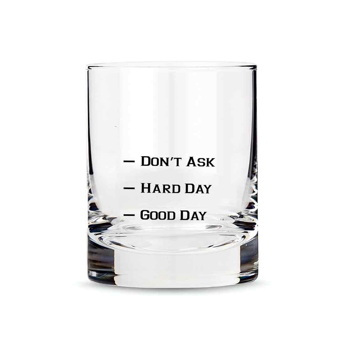 Whiskey Glasses Liquor Glass-  Anniversary Birthday Gift Funny Gifts for Husband Bf - GOOD DAY HARD DAY - Image 4