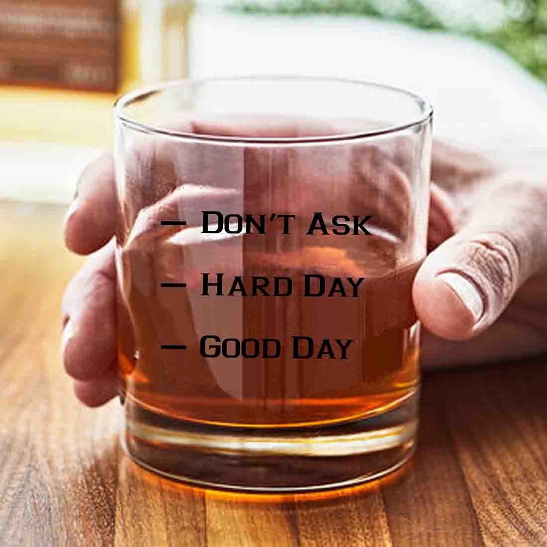 Whiskey Glasses Liquor Glass-  Anniversary Birthday Gift Funny Gifts for Husband Bf - GOOD DAY HARD DAY - Image 8