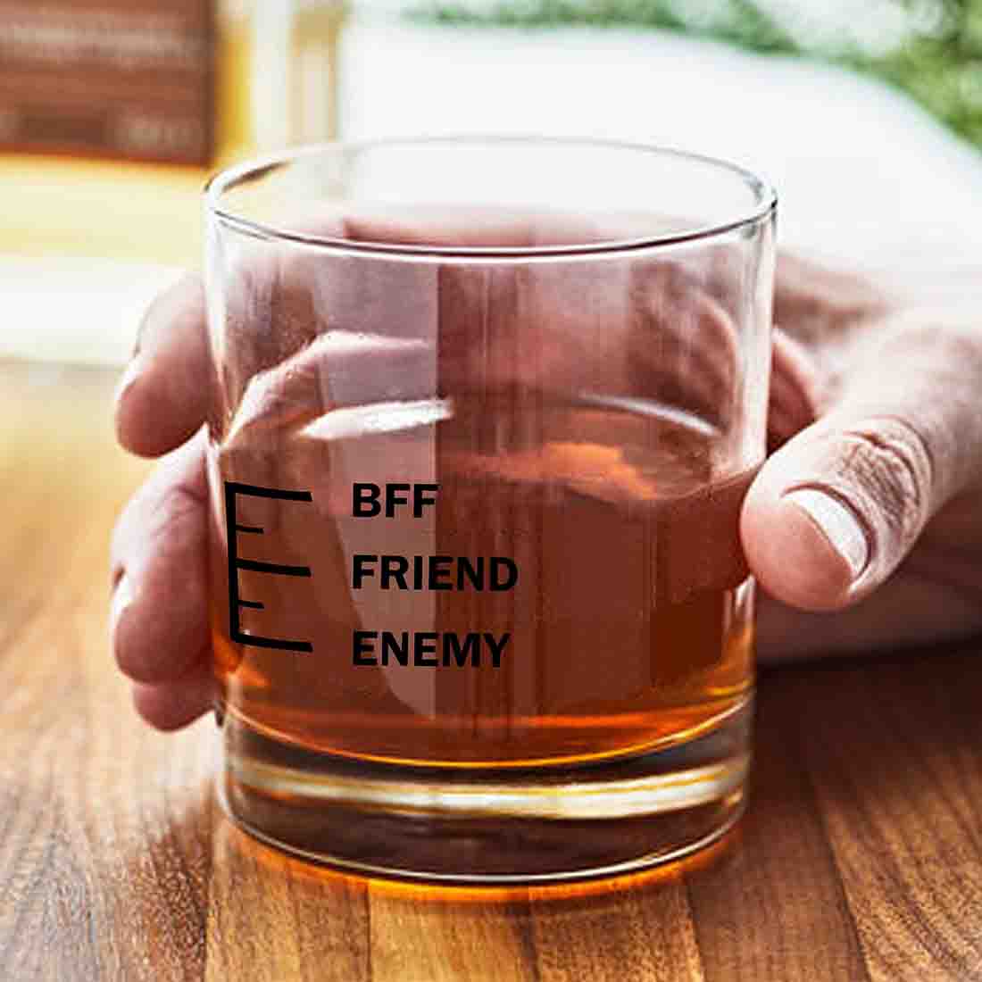 Whiskey Glasses Liquor Glass- Anniversary Birthday Gift Funny Gifts for Husband Bf - ENEMY FRIEND BFF - Image 3