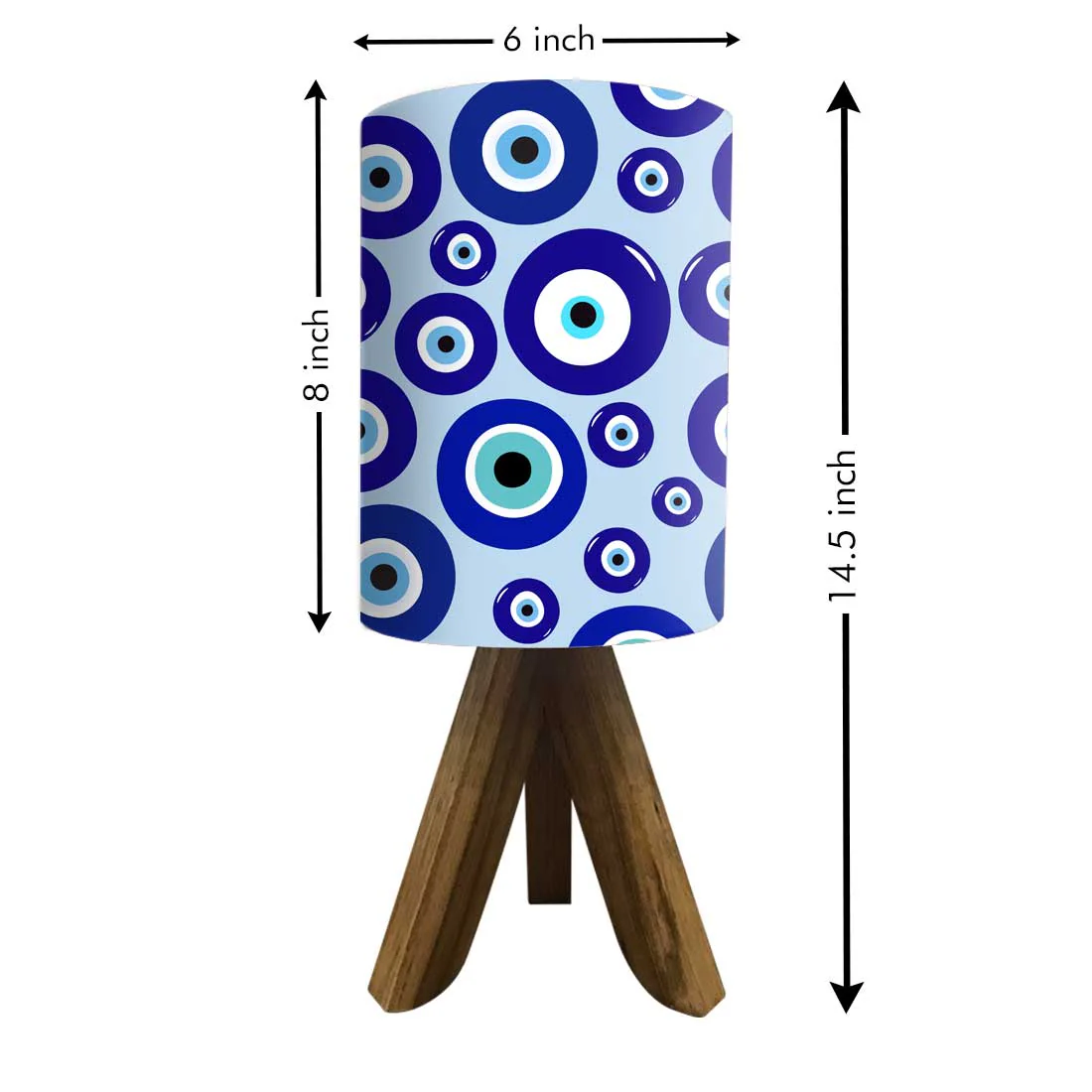 Wooden Table Lamp Mini Tripod Lamps for Kids Bedroom-Evil Eye Protector (3W LED Bulb Included) - Image 17