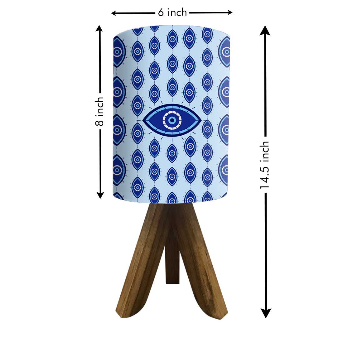 Wooden Table Lamp Mini Tripod Lamps for Kids Bedroom-Evil Eye Protector (3W LED Bulb Included) - Image 18