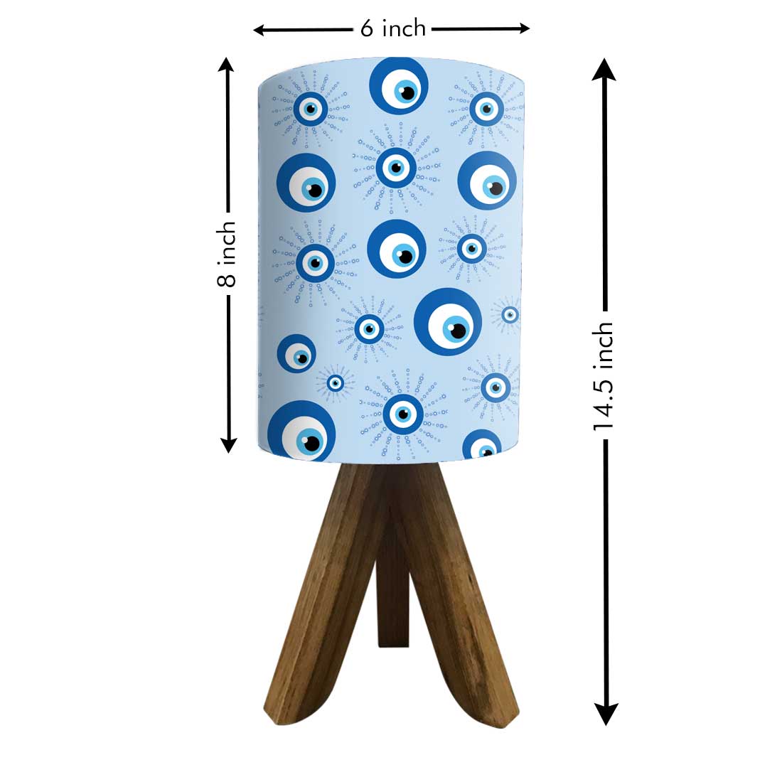 Wooden Table Lamp Mini Tripod Lamps for Kids Bedroom-Evil Eye Protector (3W LED Bulb Included) - Image 19