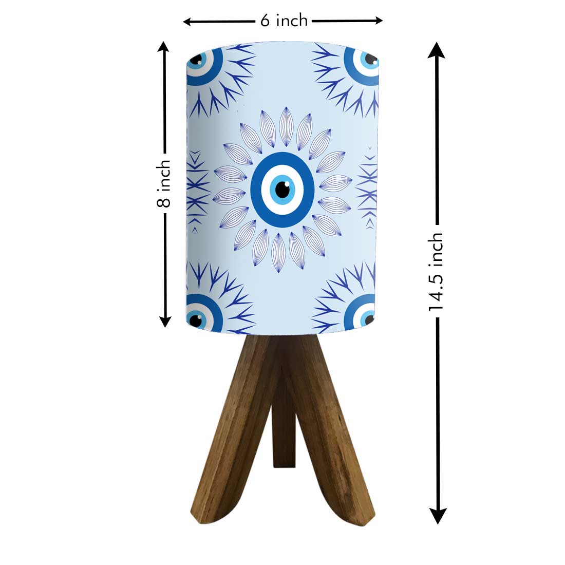 Wooden Table Lamp Mini Tripod Lamps for Kids Bedroom-Evil Eye Protector (3W LED Bulb Included) - Image 20