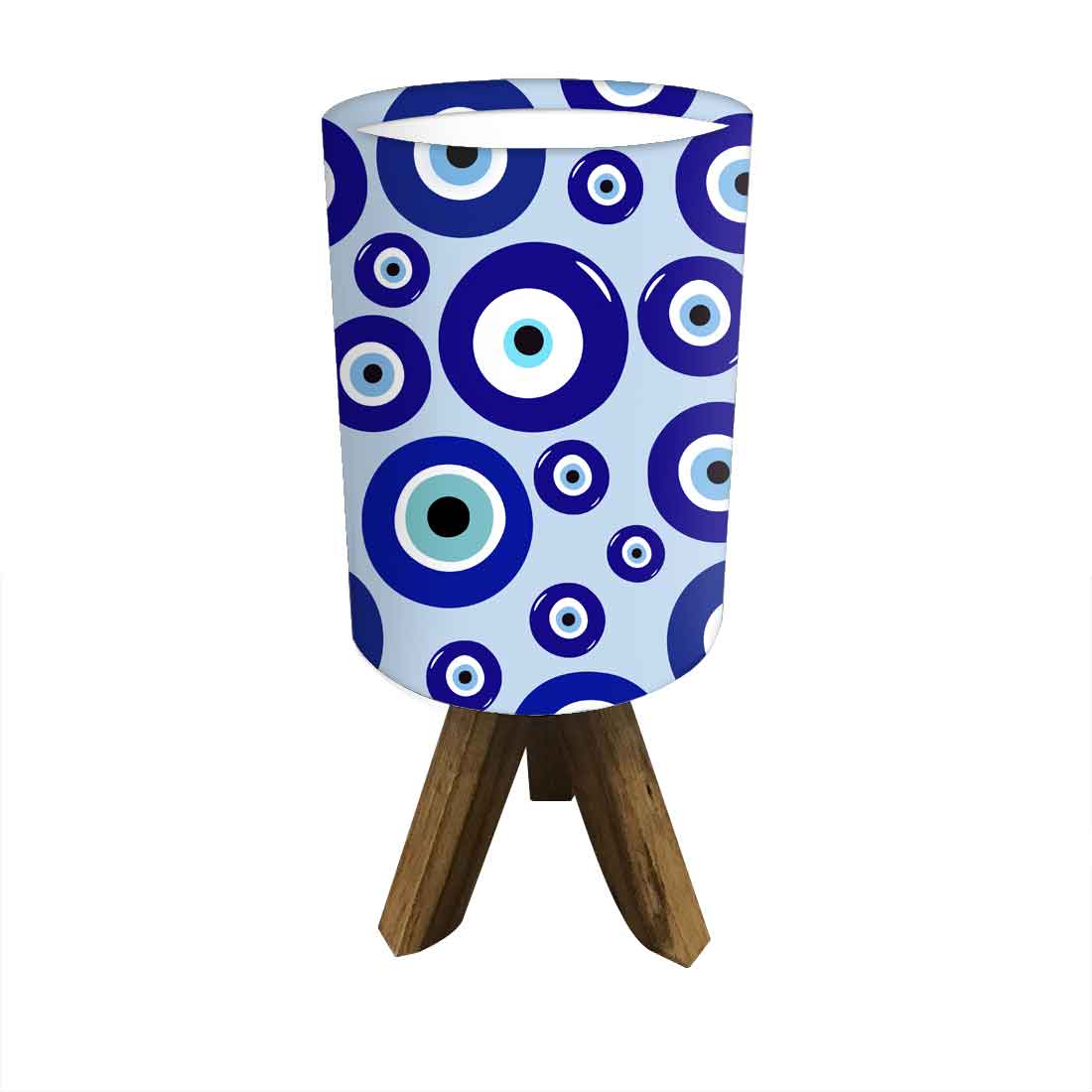 Wooden Table Lamp Mini Tripod Lamps for Kids Bedroom-Evil Eye Protector (3W LED Bulb Included) - Image 9