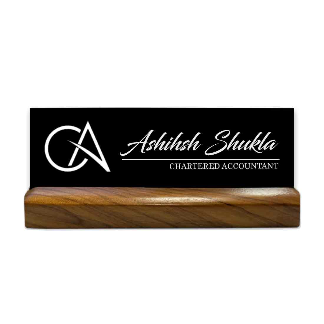 CA Desk Name Plate Wooden Table Nameplate for Chartered Accountants - Image 4
