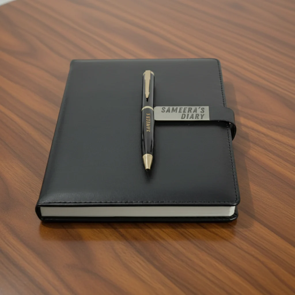 Personalized Diary with Pen Engraving Name Notebook Set - Corporate Gift - Image 3