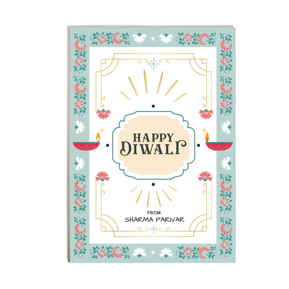 Diwali Gift Set with Shri Krishna Lamp 10gm Silver Coin and Greeting Card - Image 4