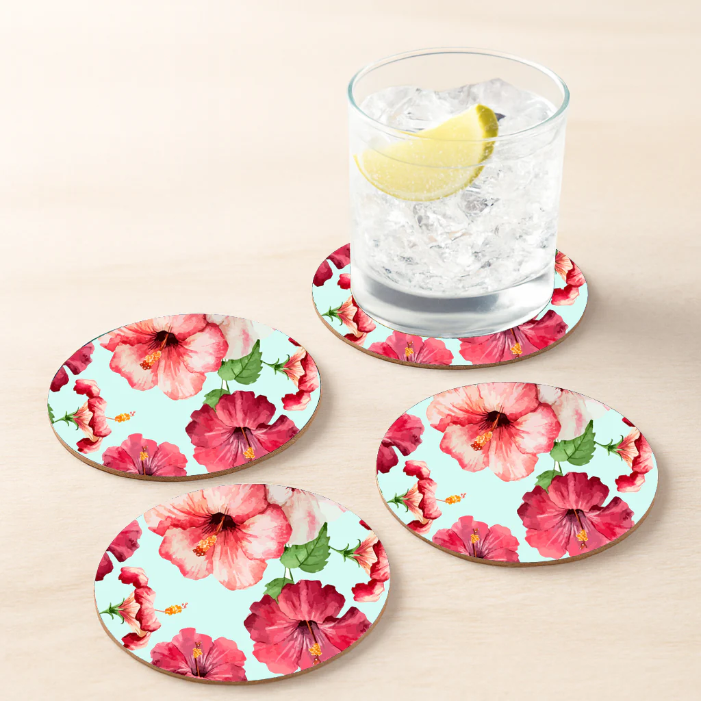 Natural Wood Round Tray with Matching Coasters & Diwali Diya Candle | Festive Gifting Set - Image 2