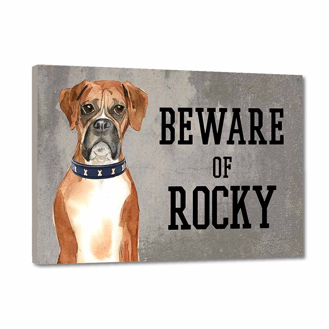 Personalized Dog Name Plates Beware Of Dog Sign - Boxer