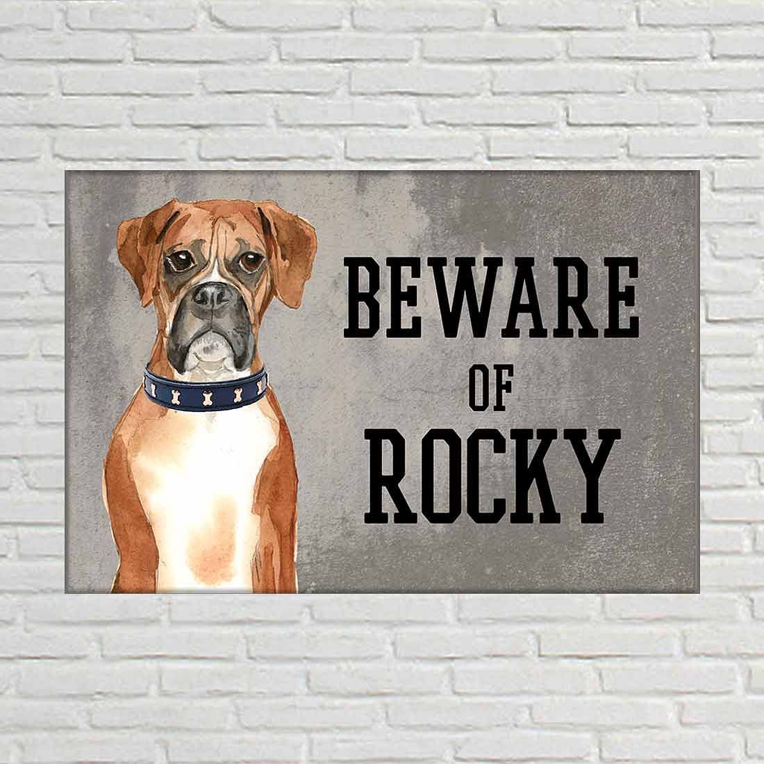 Personalized Dog Name Plates Beware Of Dog Sign - Boxer - Image 2