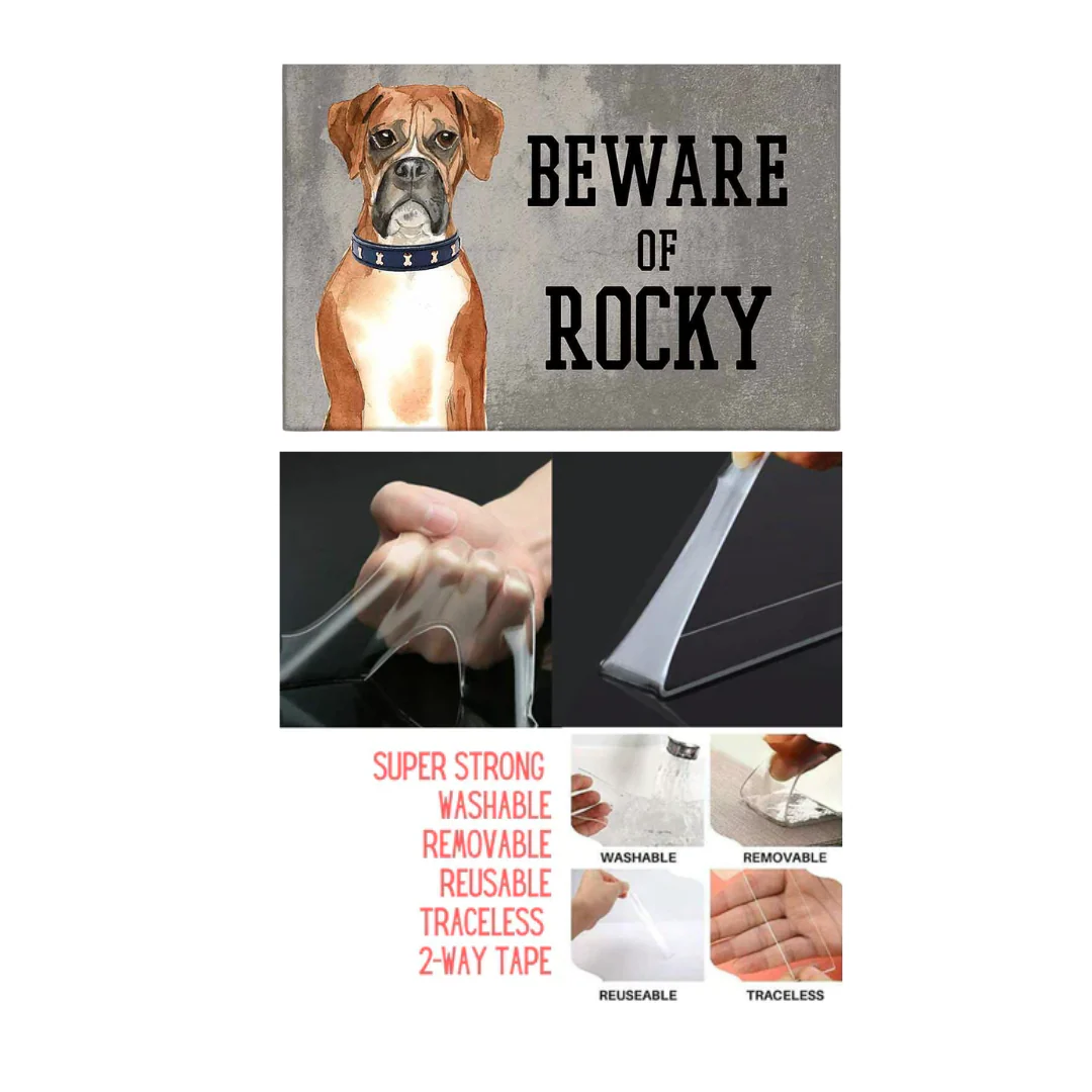 Personalized Dog Name Plates Beware Of Dog Sign - Boxer - Image 4