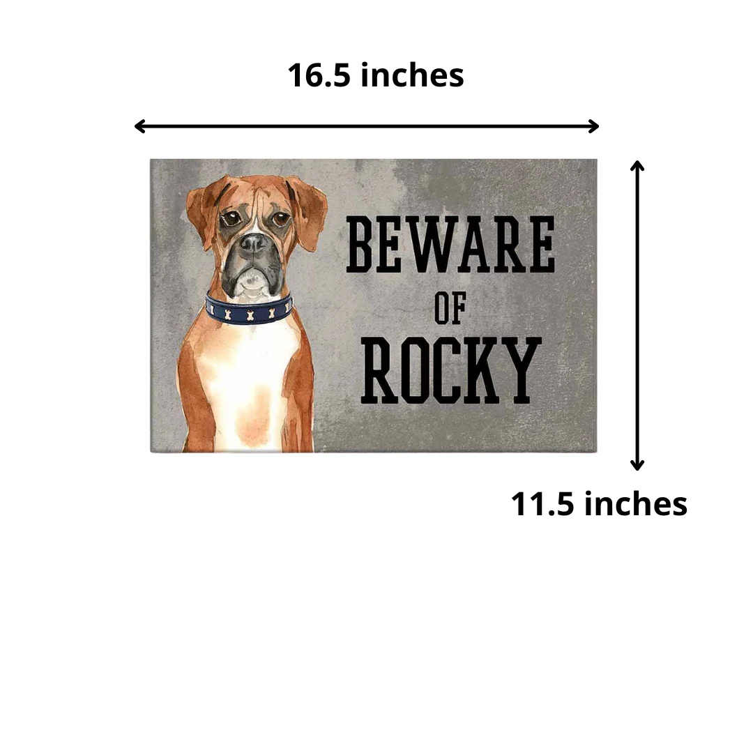 Personalized Dog Name Plates Beware Of Dog Sign - Boxer - Image 5