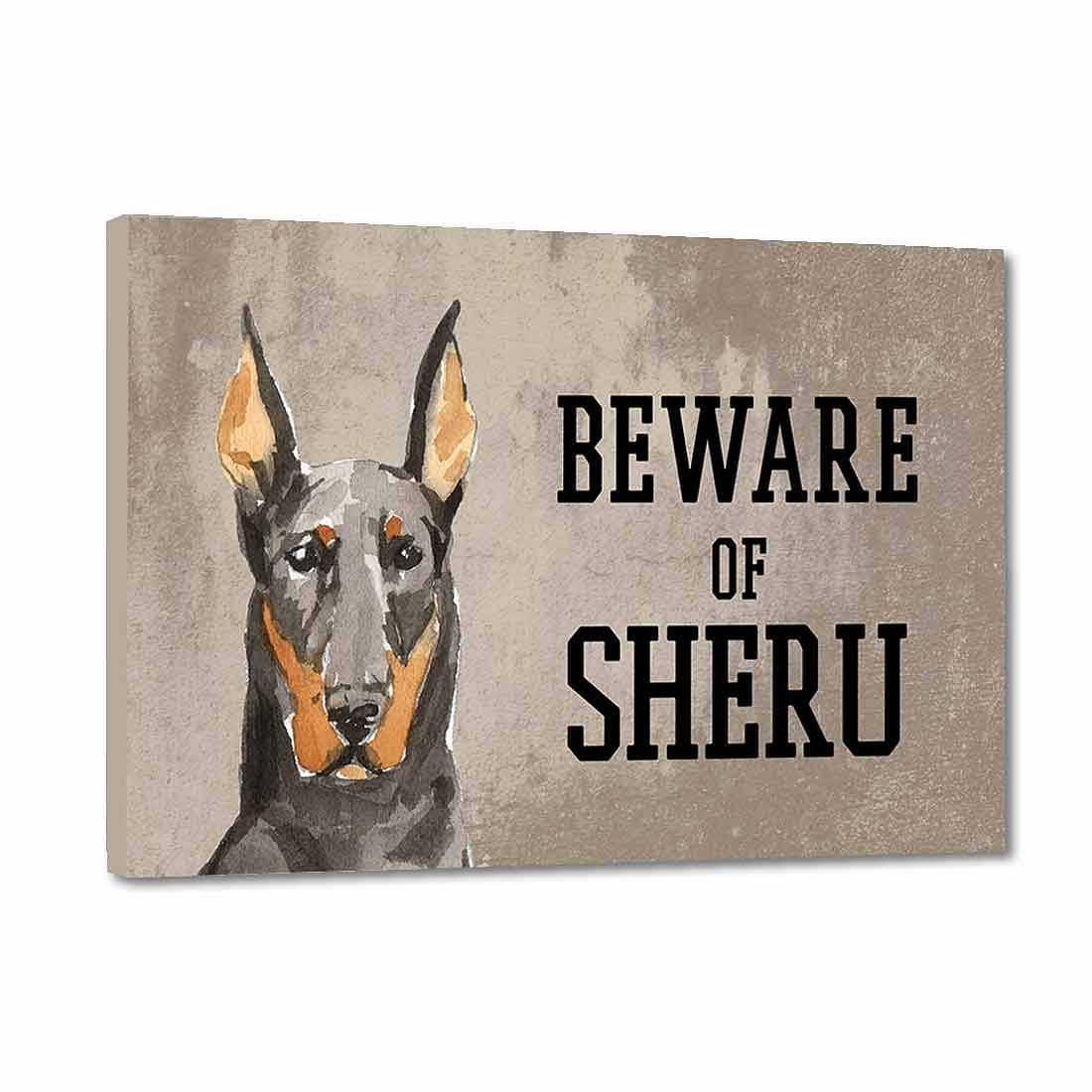 Personalized Dog Name Plates Beware Of Dog Sign - doberman