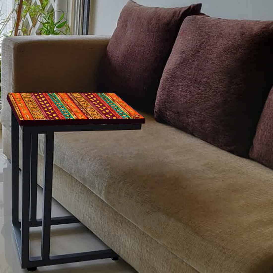 Sofa Side C Table - Aztec Orange Green Pattern - Image 3