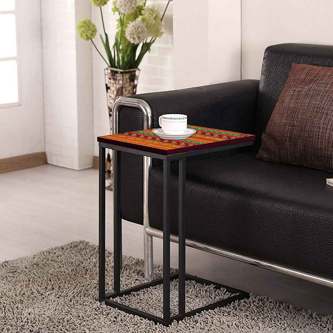 Sofa Side C Table - Aztec Orange Green Pattern - Image 4