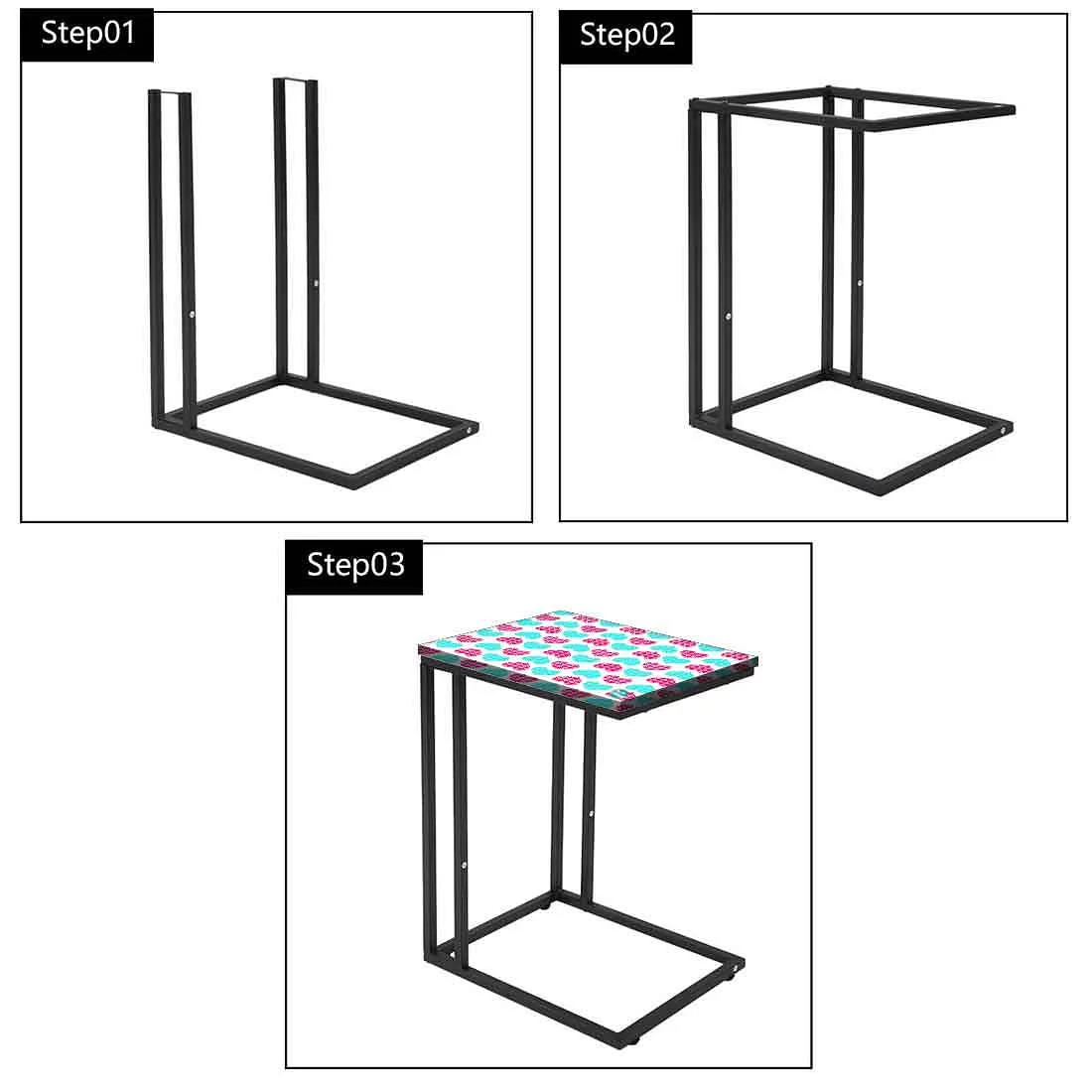 Best C Shaped Table For Sofa - Hearts Pink and Blue - Image 7