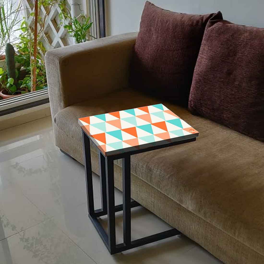 Latest Modern C Side Table - Orange and Mint Triangles