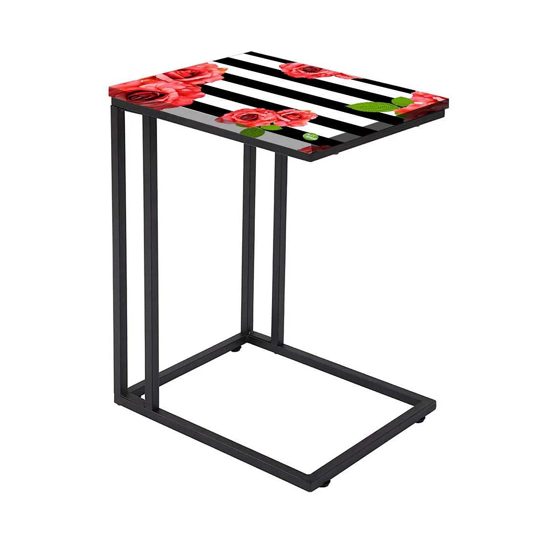 Designer Floral C Side Table - Red Flower - Image 2