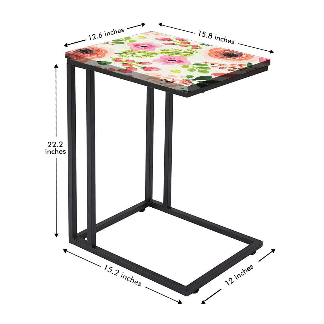 New Floral Metal C Table - Watercolor Flower - Image 5
