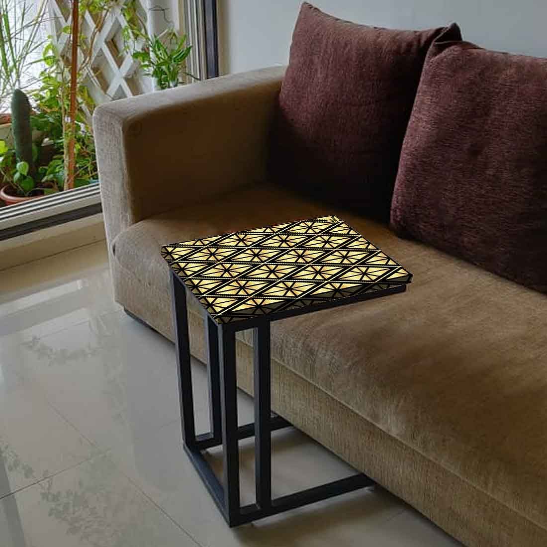 Modern Metal C Table - Geometric Diamond
