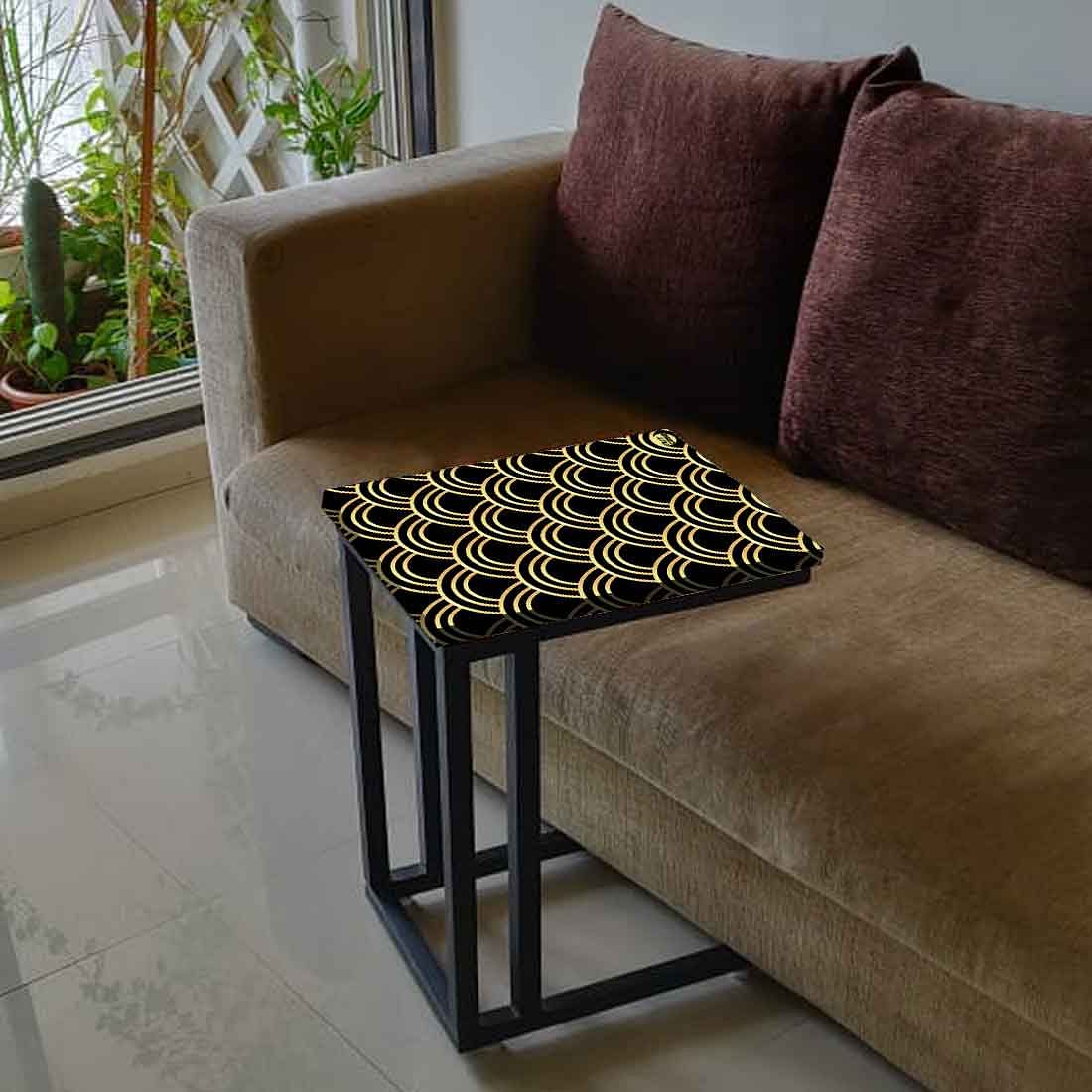 Amazing C Shaped Sofa Table - Golden Design Pattern