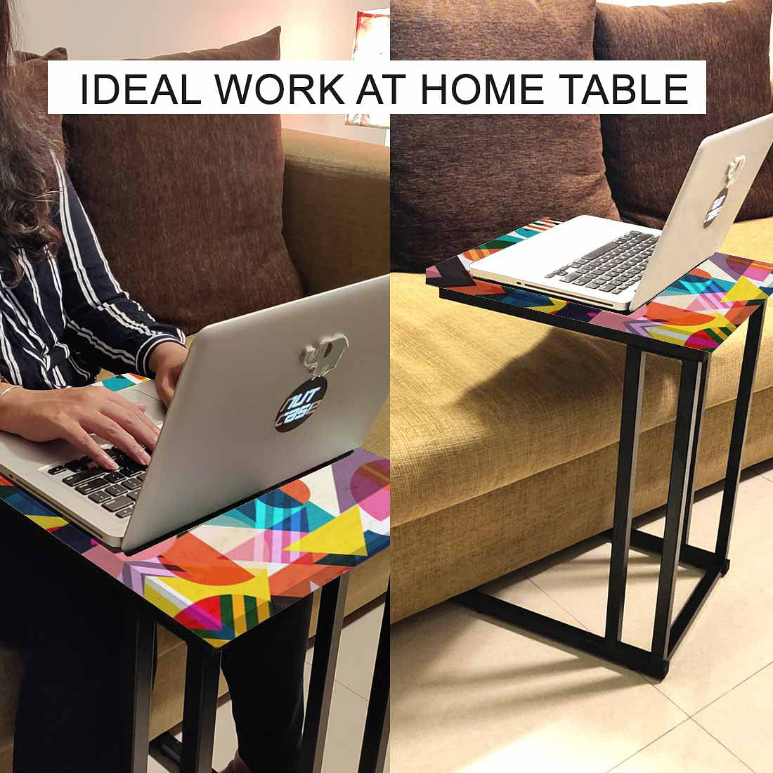 Small Metal C Table For Sofa - Designer Pattern - Image 6