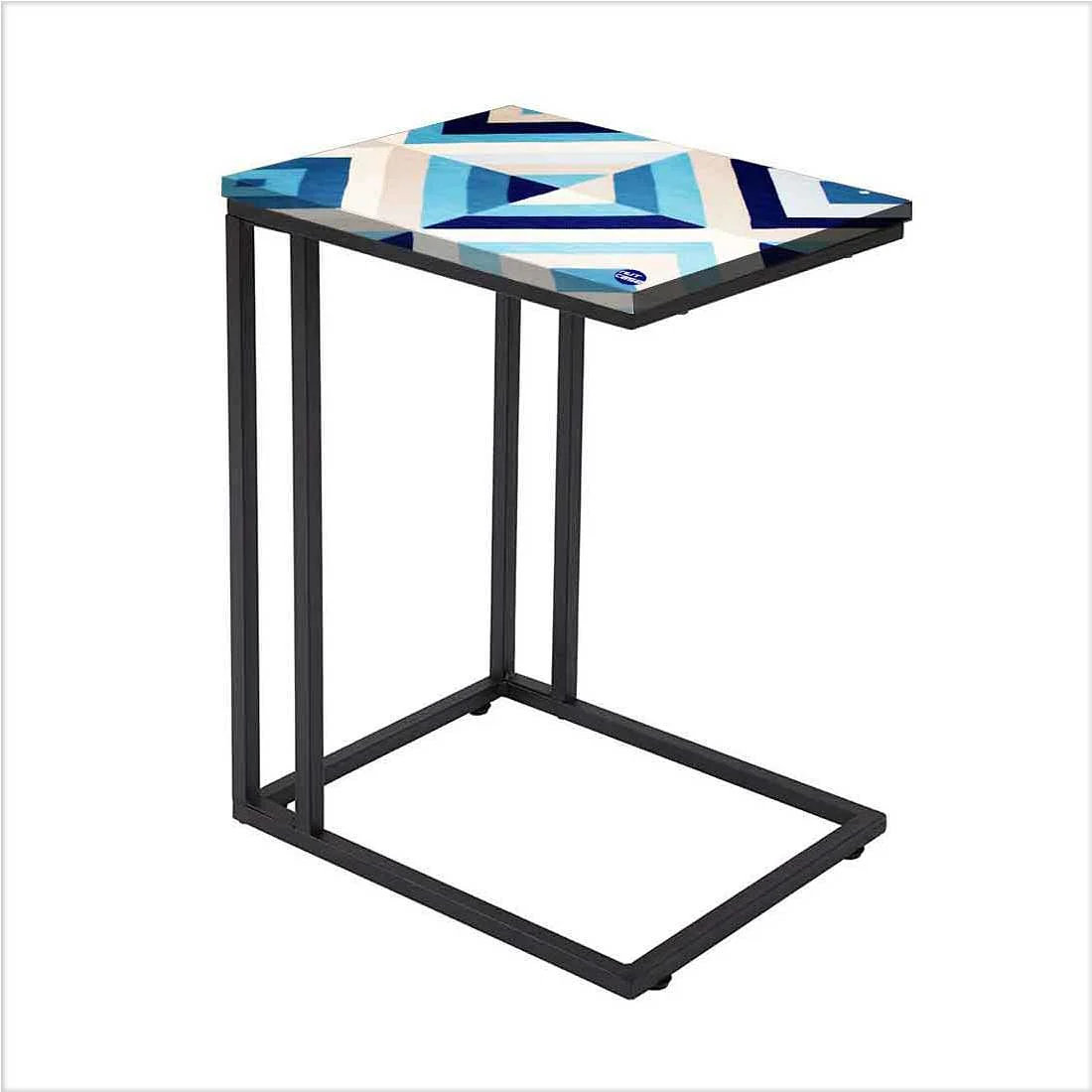 C Shaped End Table For Sofa - Blue Diamond - Image 2