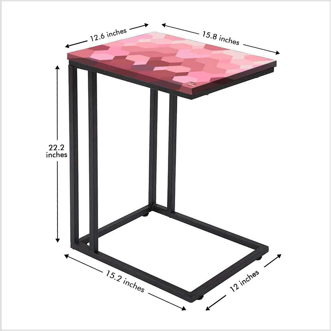 New Modern C Side Table - Hexagon Pink Pattern - Image 5