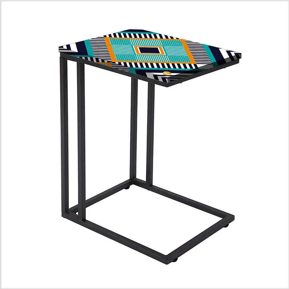 Latest Small C Side Table - Green Black Lines - Image 2