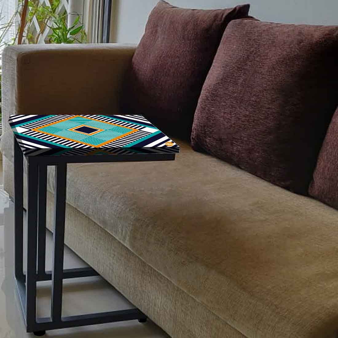 Latest Small C Side Table - Green Black Lines - Image 3
