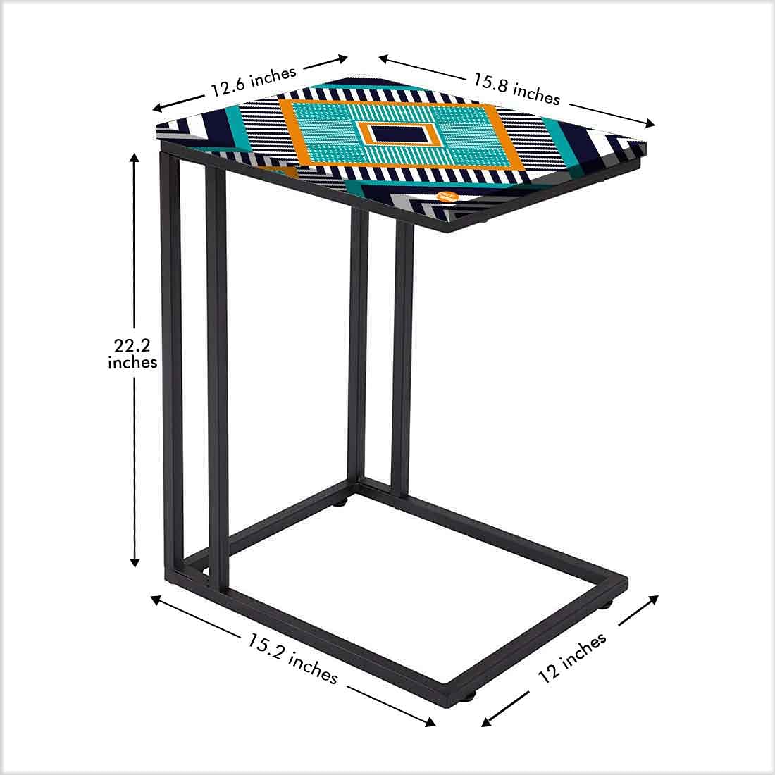 Latest Small C Side Table - Green Black Lines - Image 5