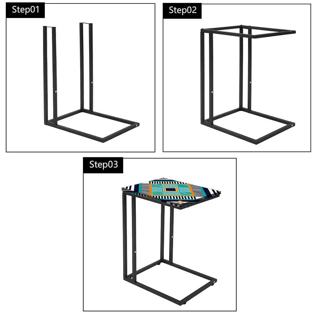 Latest Small C Side Table - Green Black Lines - Image 7