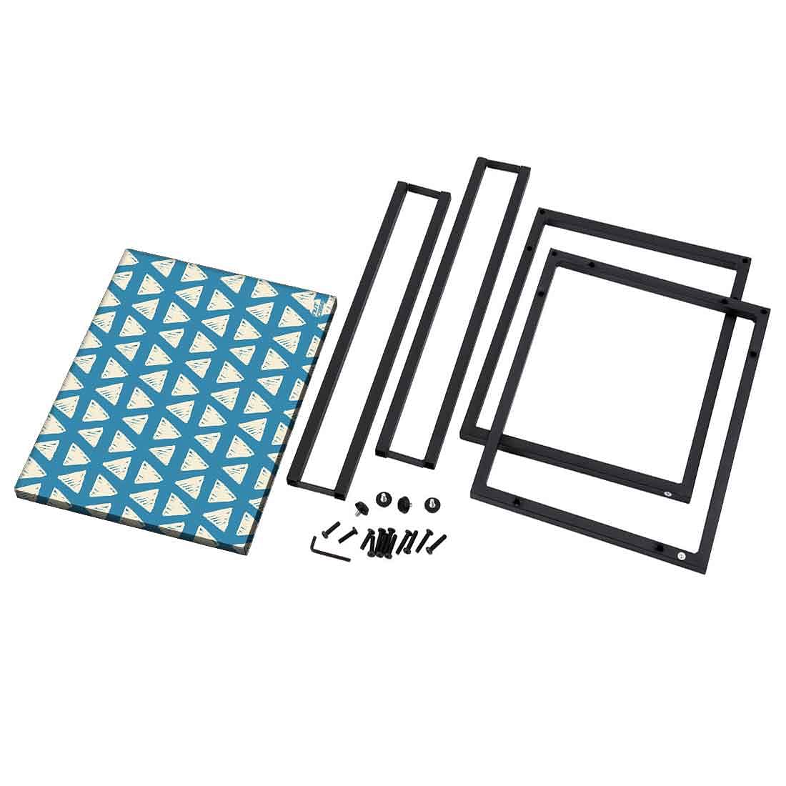 Designer Blue Metal C Table - White Triangle - Image 8