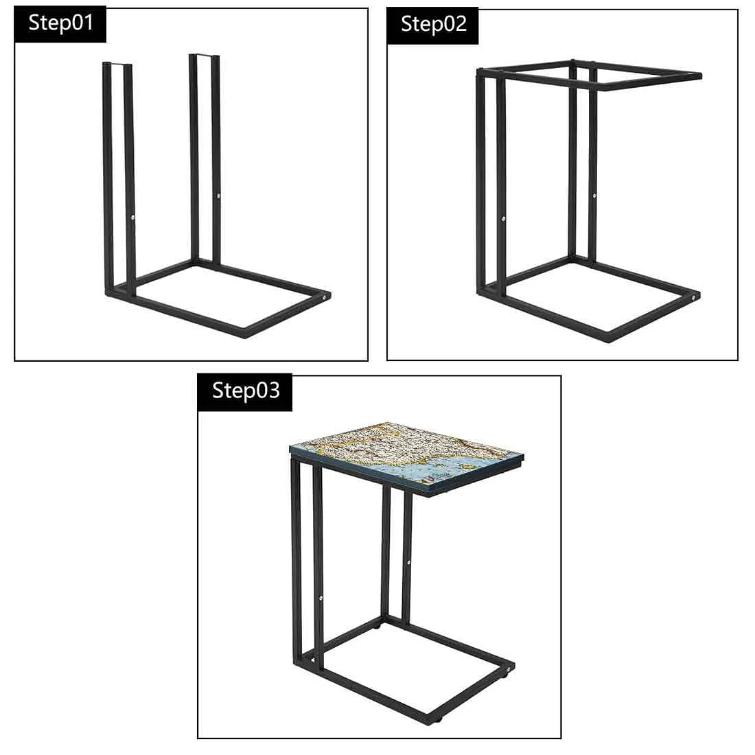 C Shaped End Table For Sofa  - Map - Image 7