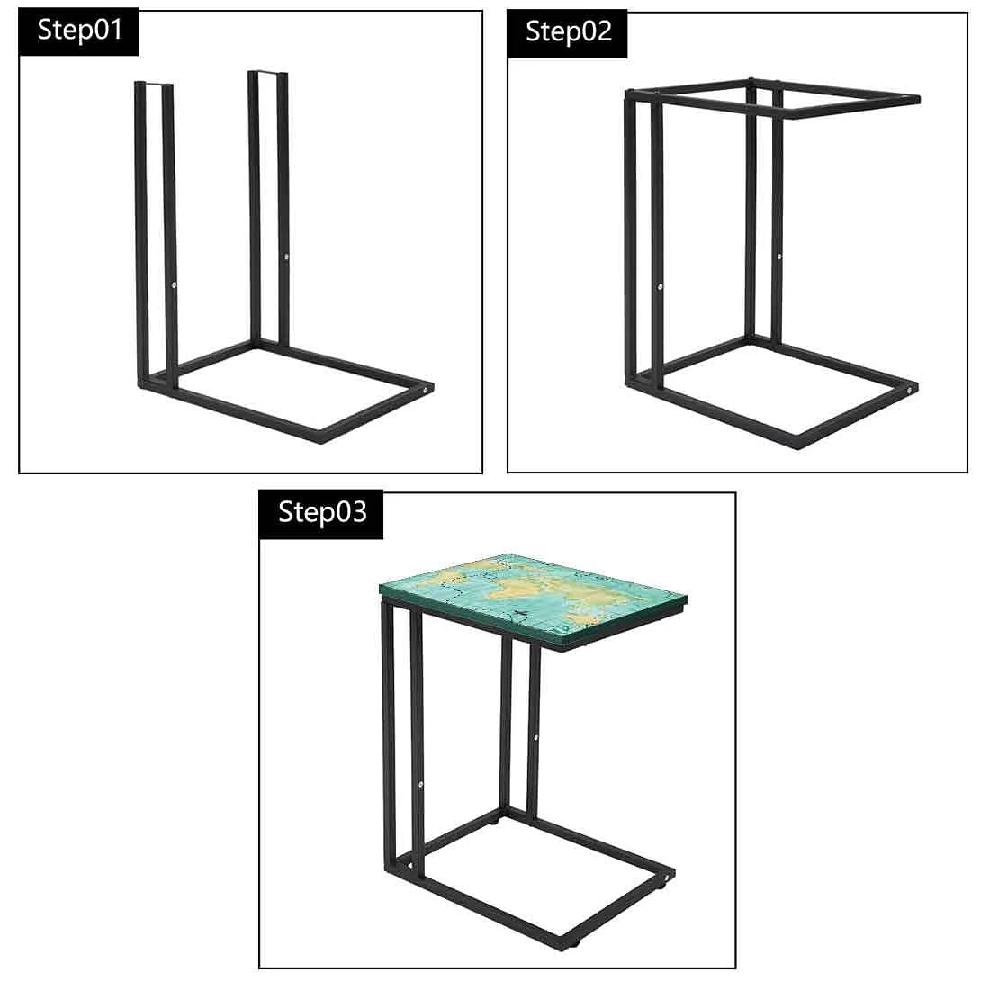 Designer Metal Sofa C Table - Treasure Map - Image 7