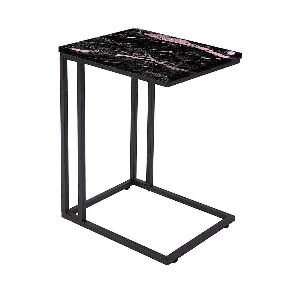 Black Marble C Table For Sofa -Digital Print - Not Real Marble - Black Pink Effect - Image 2