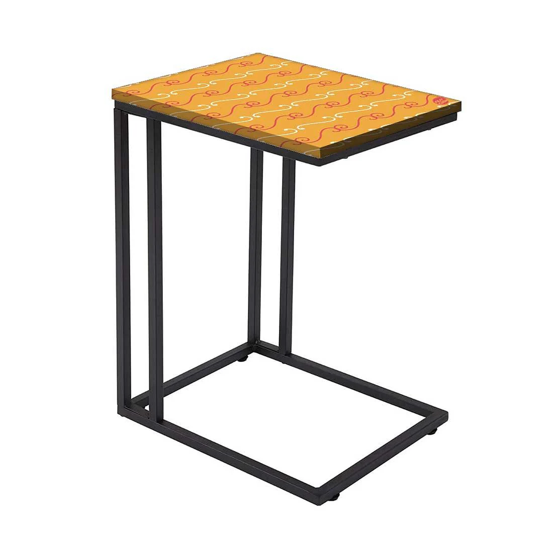 Designer Metal Sofa C Table - Ethnic Pattern Orange - Image 2