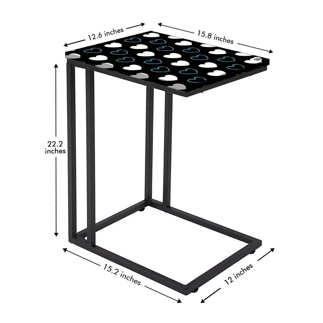 Beautiful Metal Sofa C Table  - Heart - Image 5