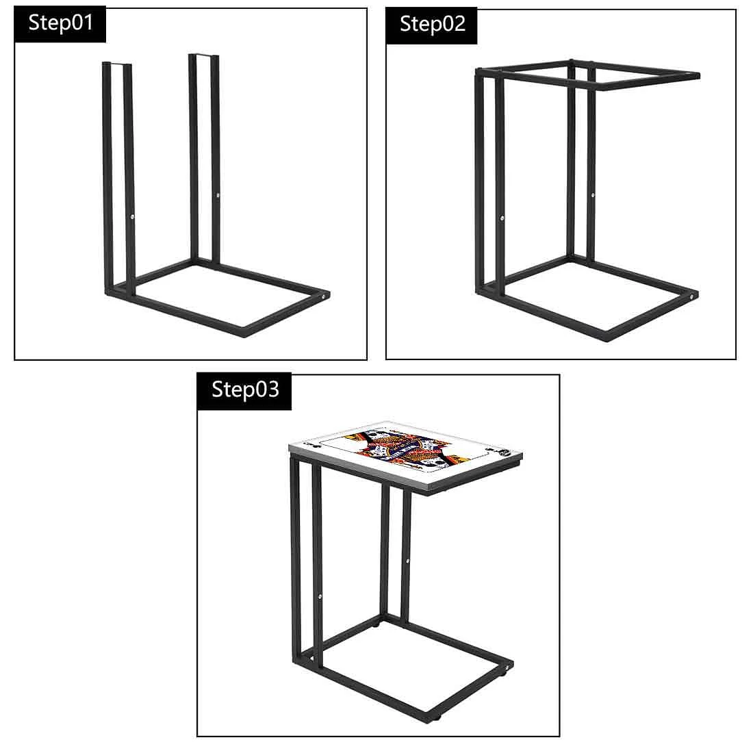 White Metal C Table For Sofa - Queen - Image 7