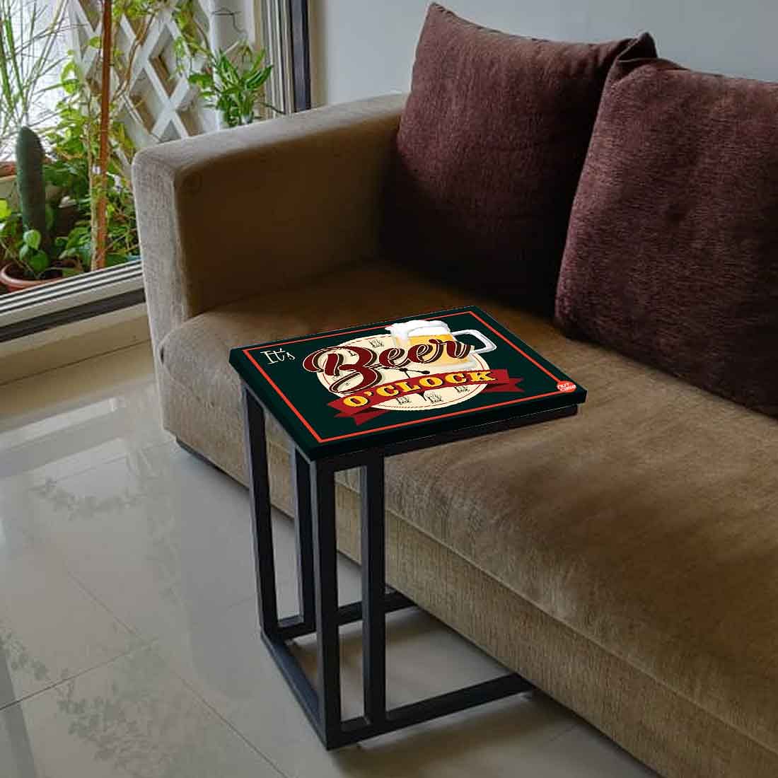 C Shaped Side Table For Sofa - Beer O'Clock