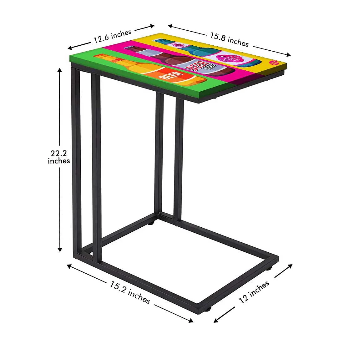 C Shaped End Table For Sofa - Beer Bottle - Image 5
