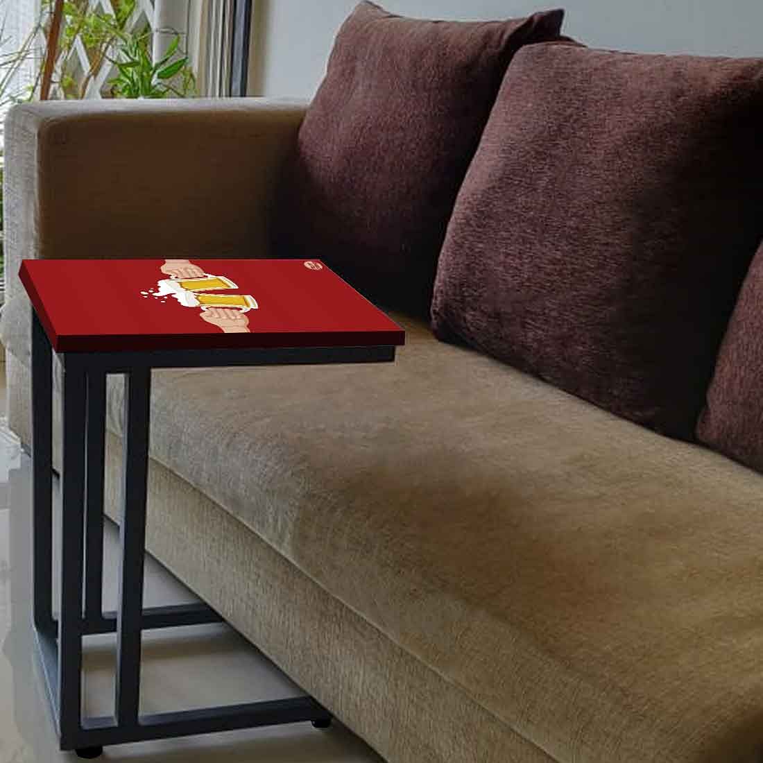 C Shaped Side Table For Sofa - Cheers to Beer - Image 3